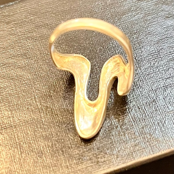 Silver Flow or Melting or Wave Ring Size 8 Vintage Jewelry Metal Unique Earthy - Picture 11 of 11